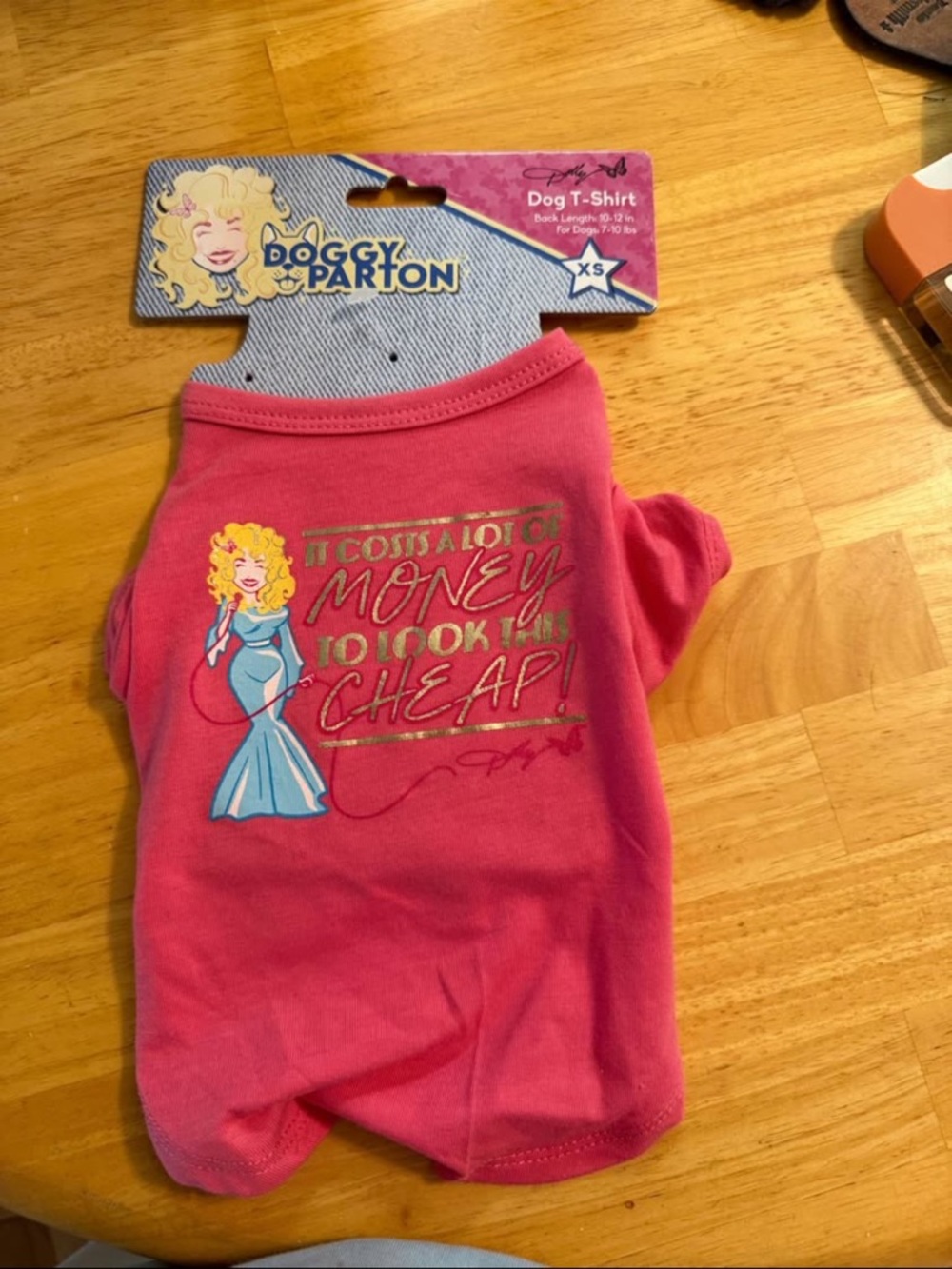 Doggy Parton Pink Dog T-Shirt with Graphic